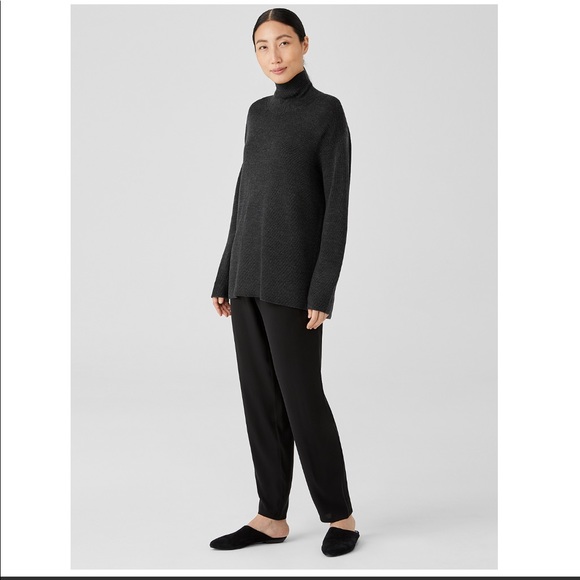 NWT EILEEN FISHER MERINO TURTLENECK TOP IN RESPONSIBLE WOOL - Picture 3 of 16